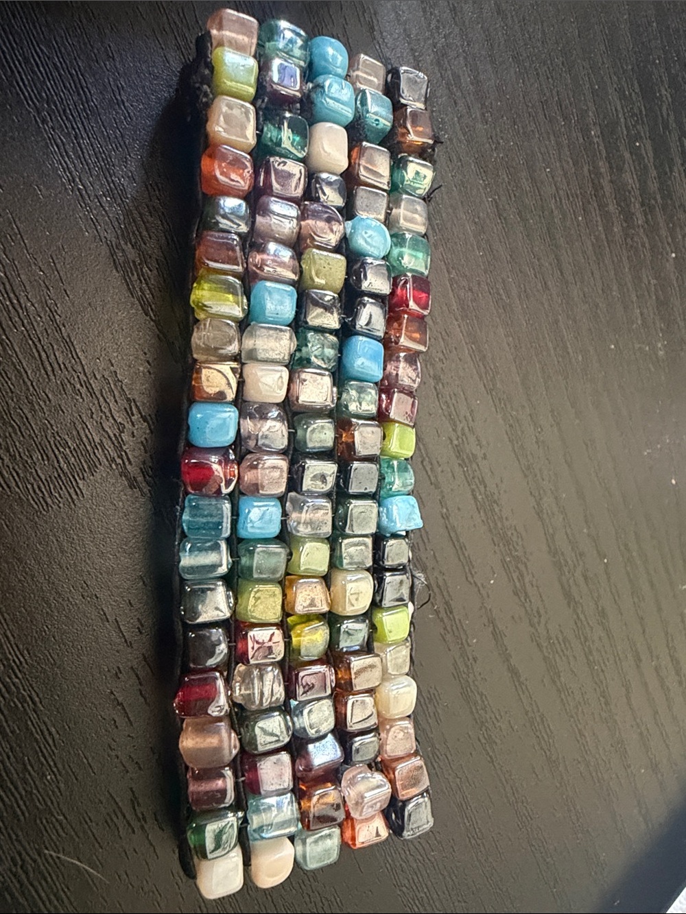 Source Unknown Multicolor Glass Bead Stretch Bracelet